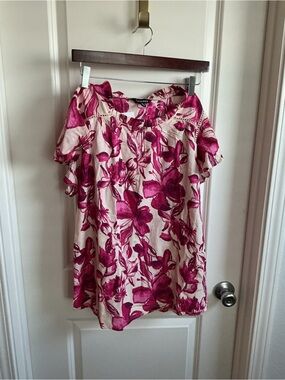 Women's Pink Floral Off-Shoulder Blouse